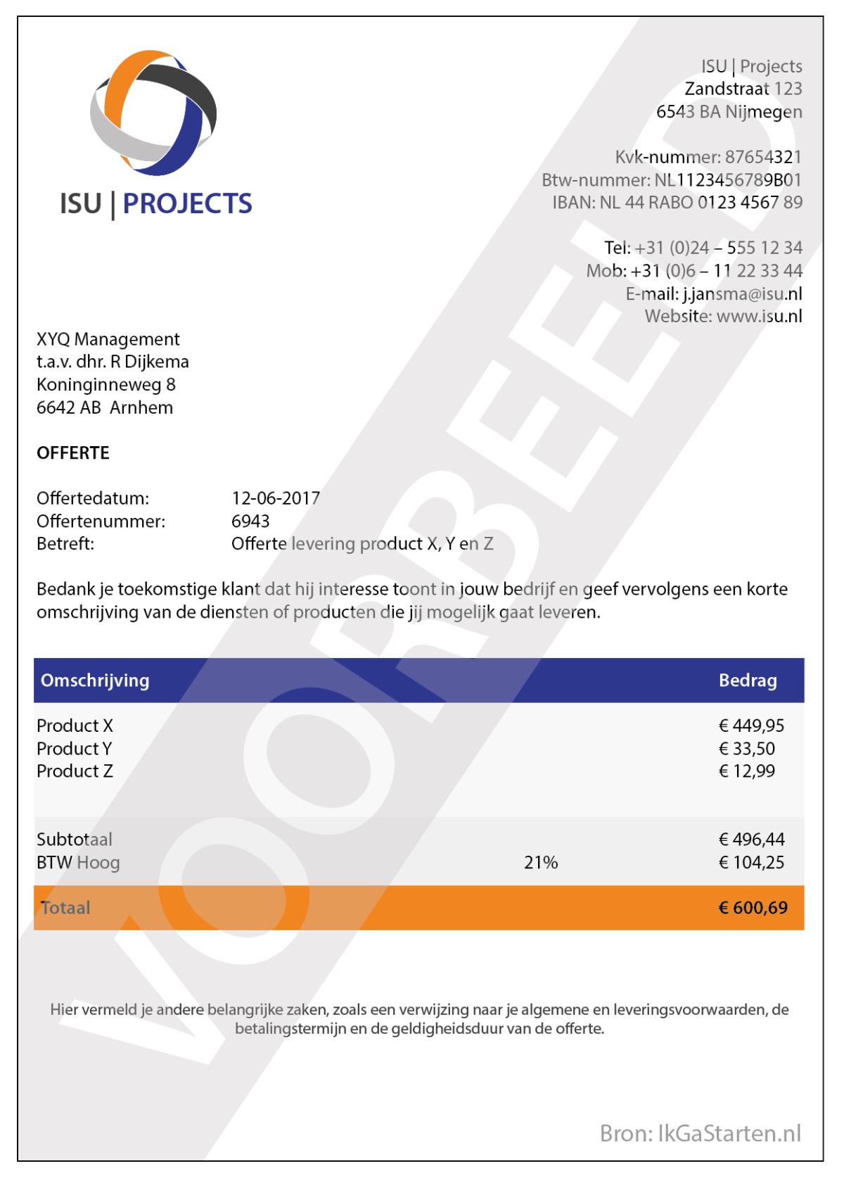 Offerte Voorbeelden Goed Voorbeeld Van Maken Offerte - vrogue.co