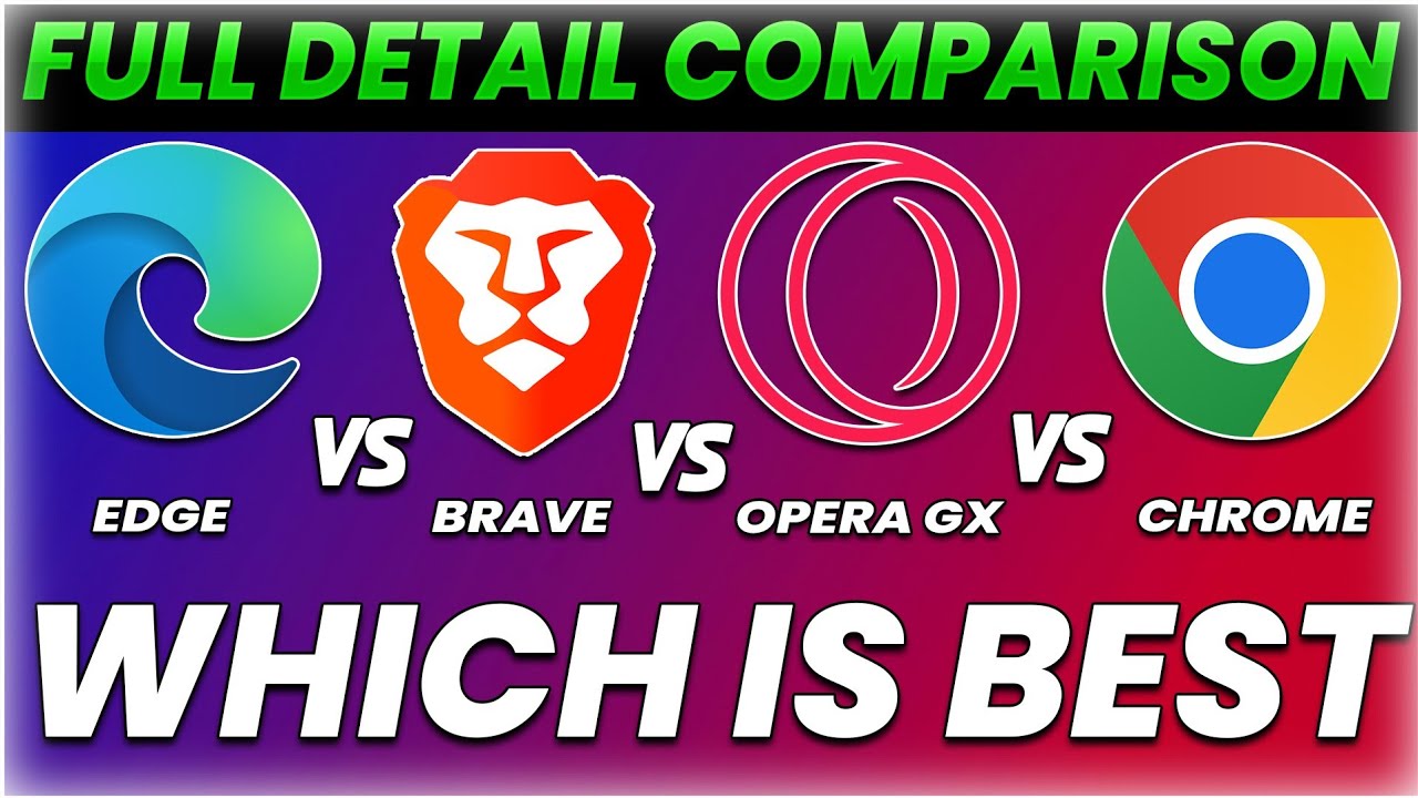 Microsoft Edge Vs Brave Vs Opera GX vs Google Chrome Which Browser is