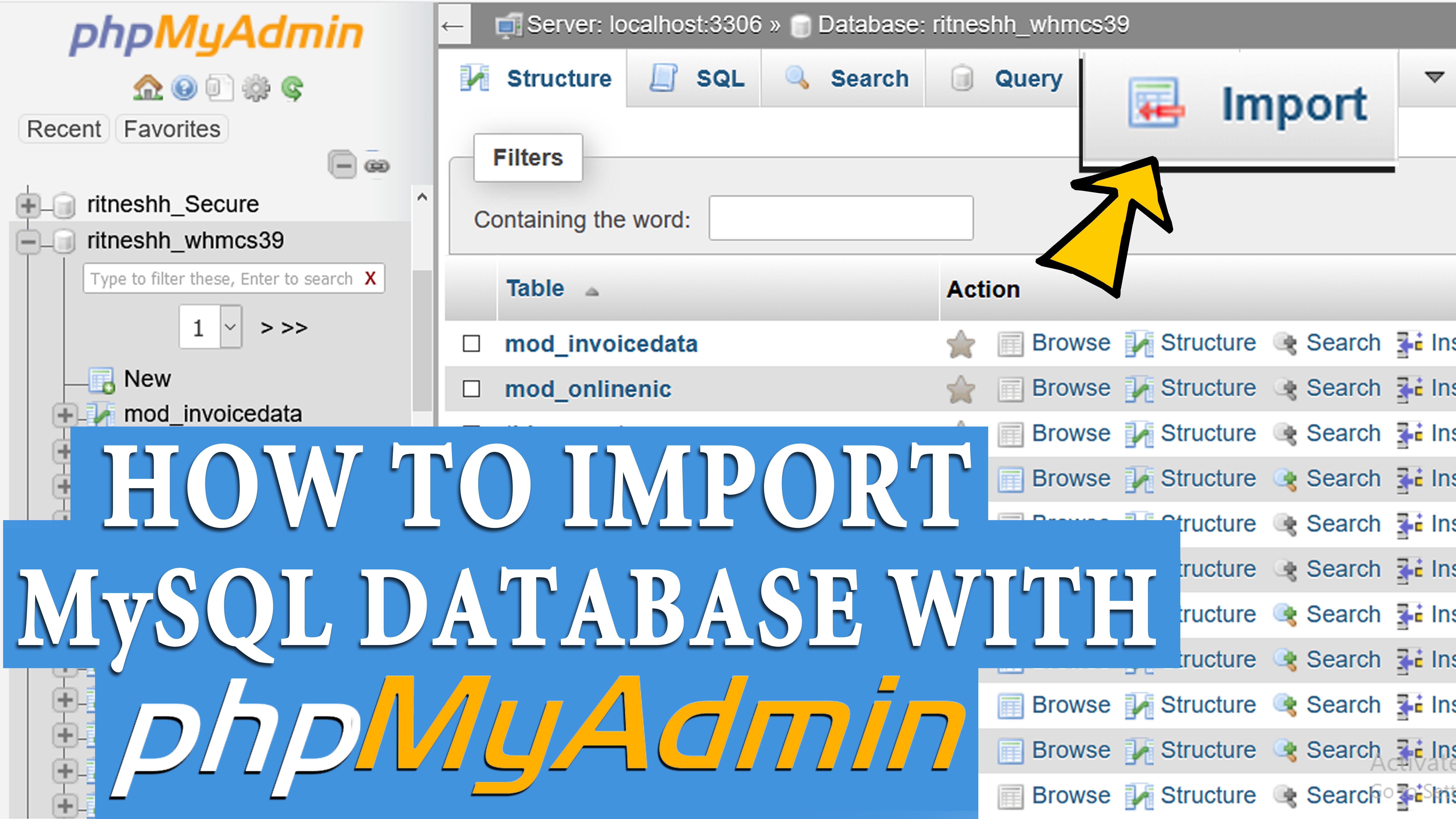 How to Import MySQL database with phpMyAdmin? [STEP BY STEP]☑️ | Red