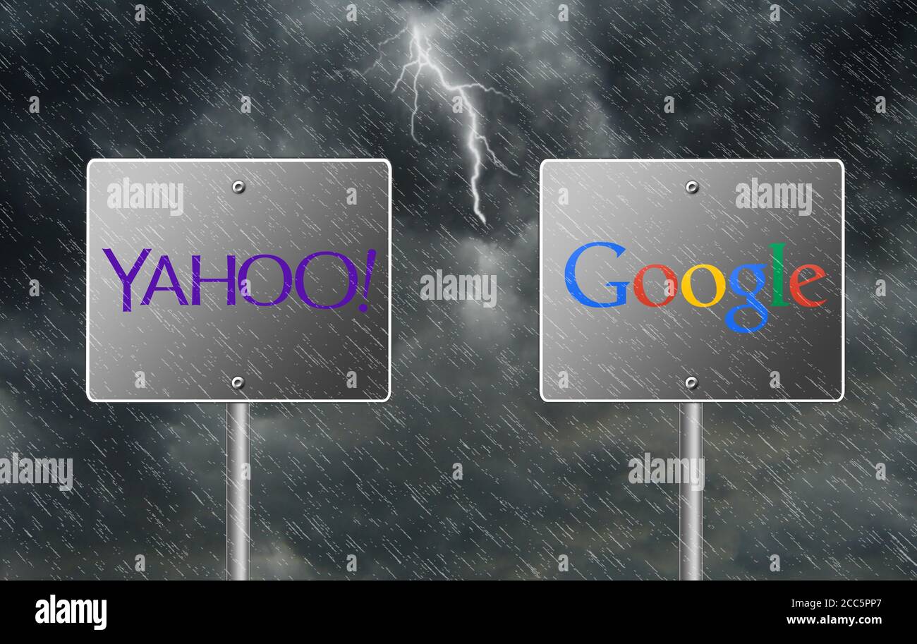 Yahoo versus Google Stock Photo - Alamy