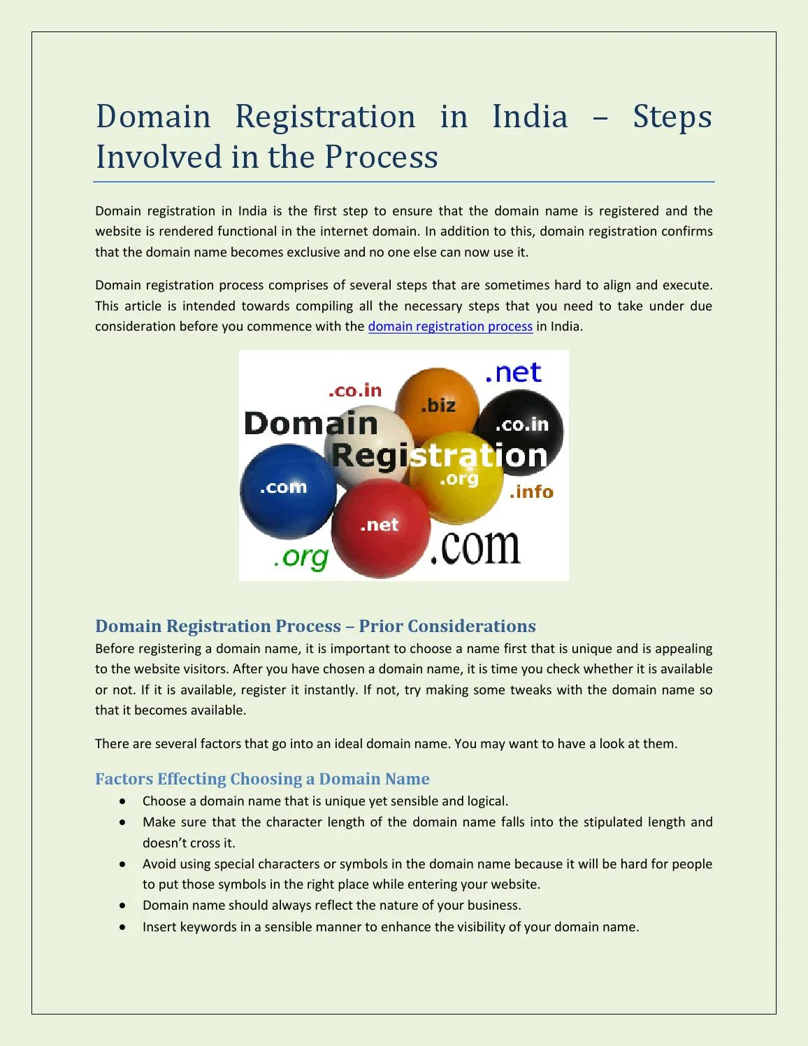 Domain registration in india – steps involved in the process by Shalini