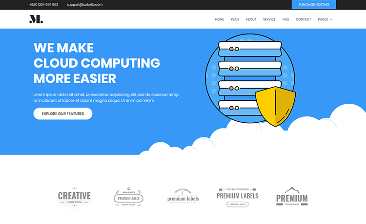 web hosting template Hosting website templates template clean web